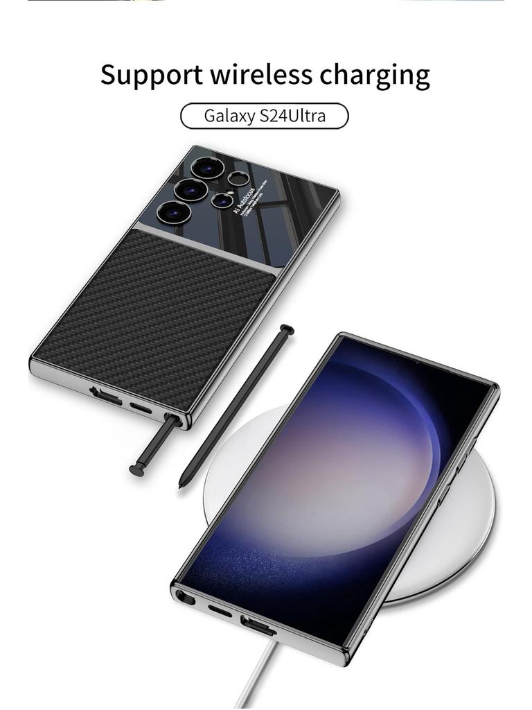 Carbon Fiber Texture Phone Case - S24Ultra Cross-Border Protective Leather Cover