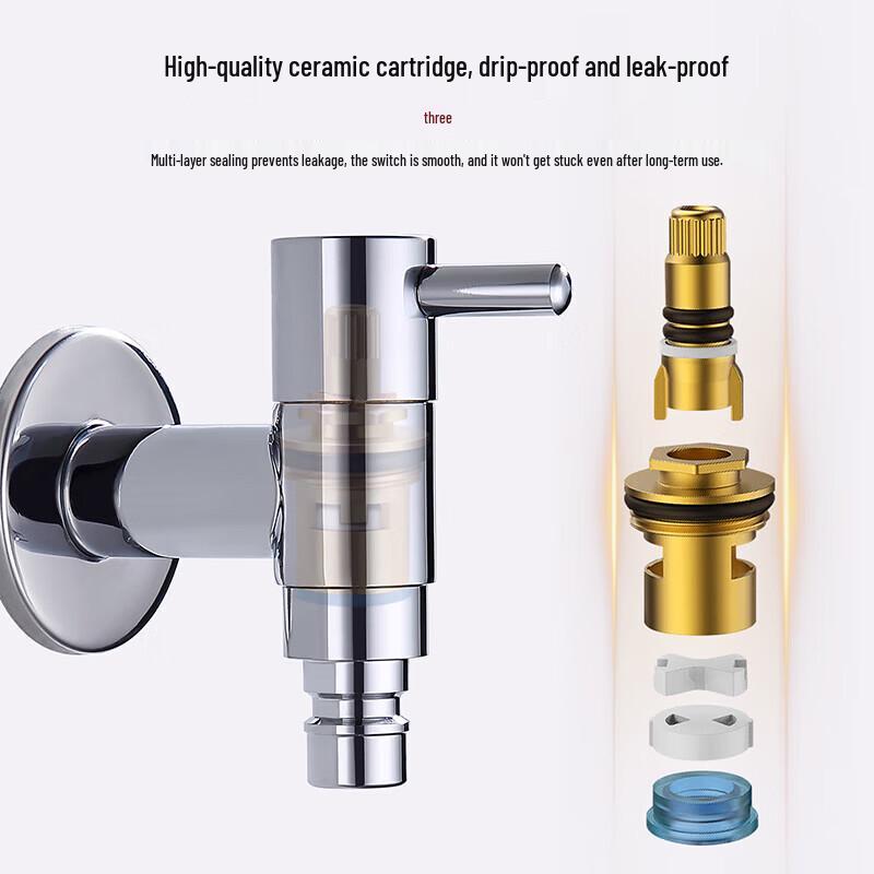 Larsd Extended Stainless Steel Washing Machine Faucet