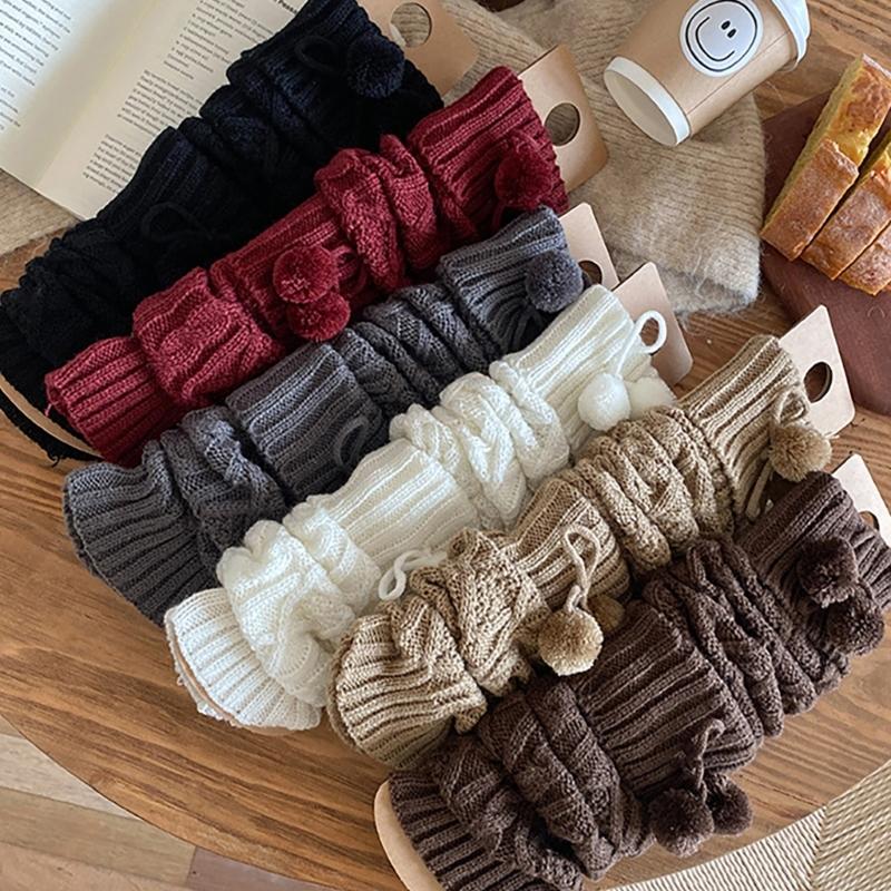Girls Socks Spring Fall Korean Flipped Calf Sleeve Children Warm Autumn Winter Piled Socks Twisted Sock Sleeve