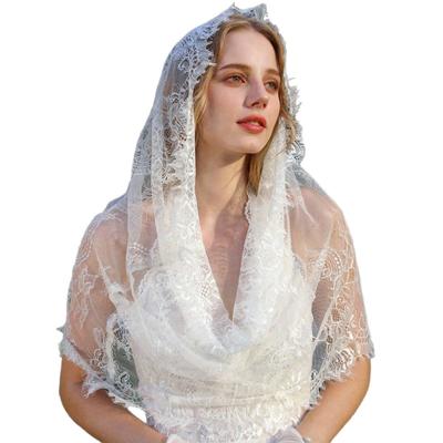 Lace Latin Scarf Seethrough Everyday Wear Head Covering Mantilla Head Veil for Wedding Church Prayer Women Headpiece