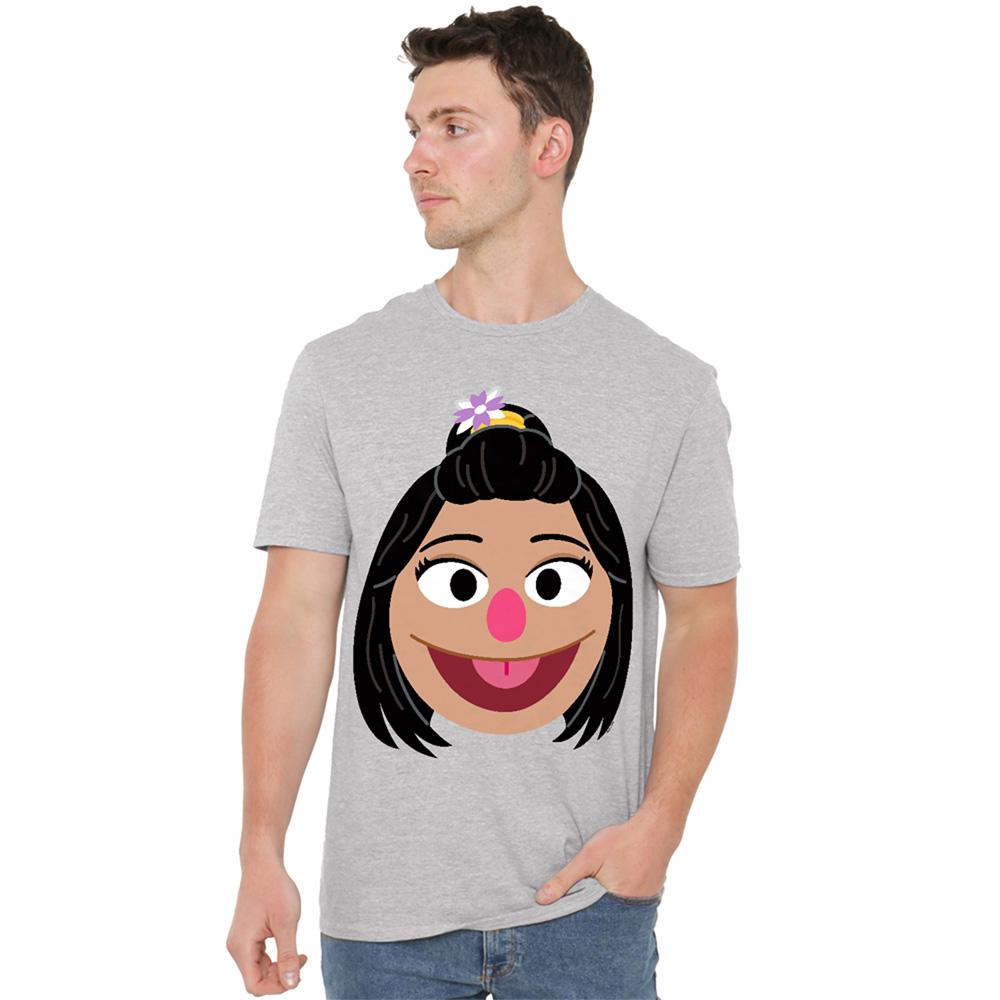 Sesame Street Unisex Adult Ji-Young Face Heather T-Shirt