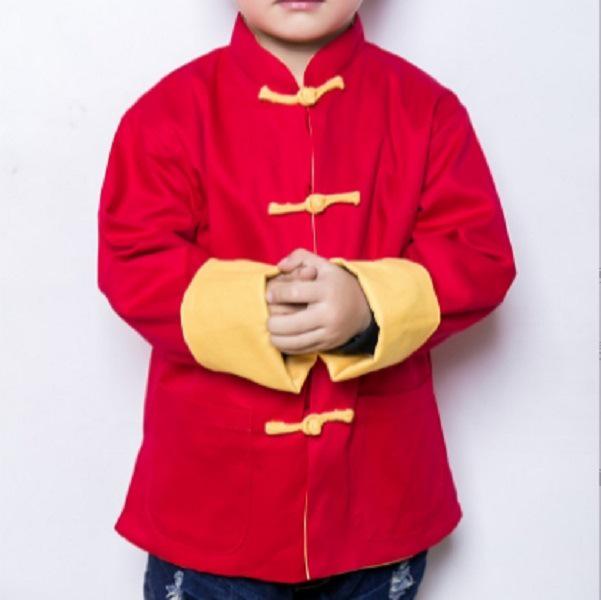 New Unisex Children's Double-Sided Cotton Tang Suit - Traditional Style New Year Outfit