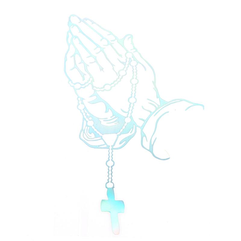 Pearl Rosary God Jesus Christ Crown Car Sticker Vinyl Truck Window Bumper Decal