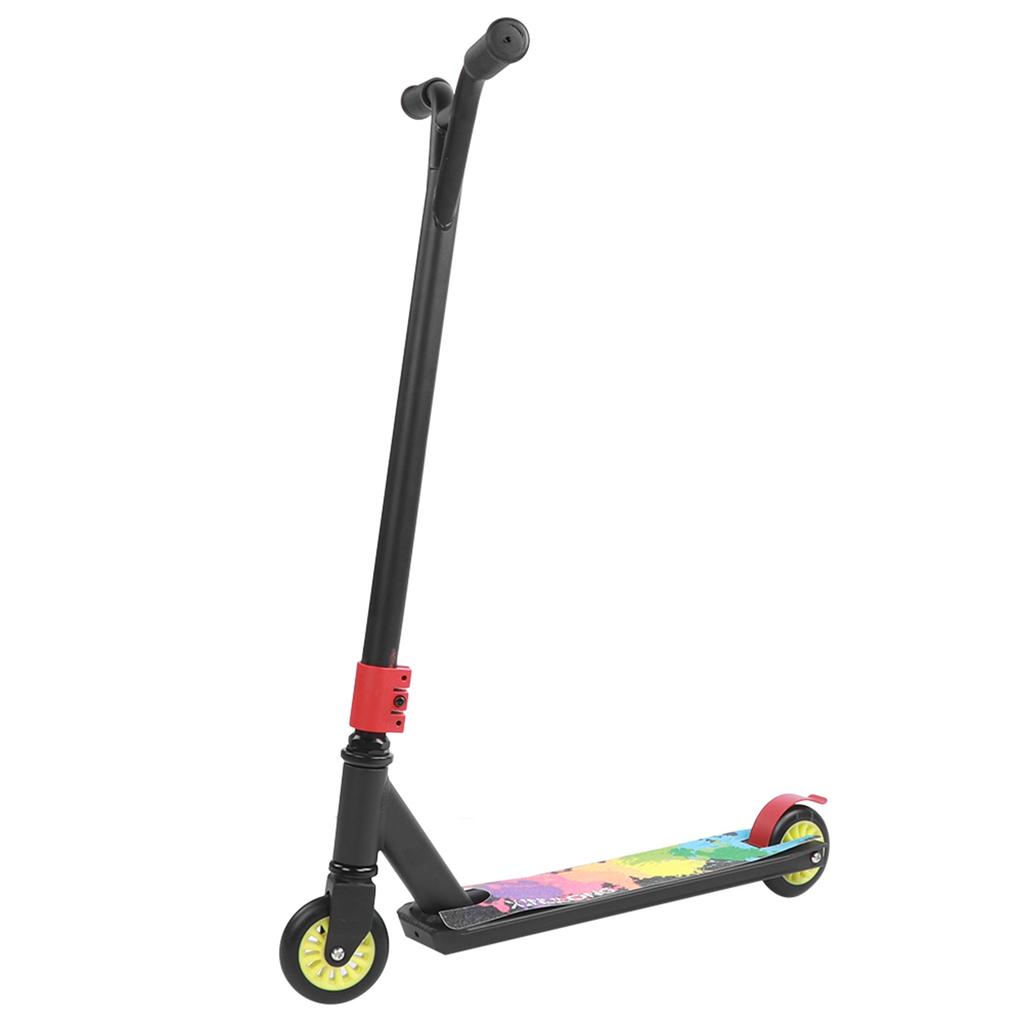 Monopattino Stunt Professionale per Adulti 2 Ruote Elastiche in PU Trasportabile da Guidare per Esterni