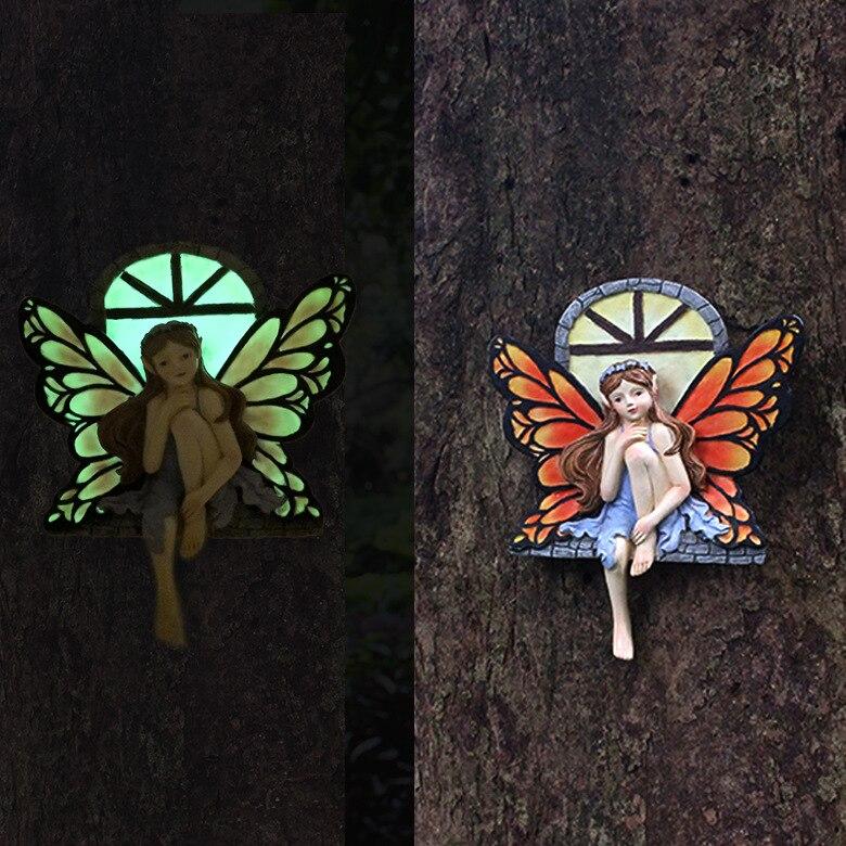 New Fairy Garden Resin Handicraft Ornaments Fluorescent Fairy Creative DIY Outdoor Courtyard Decorations