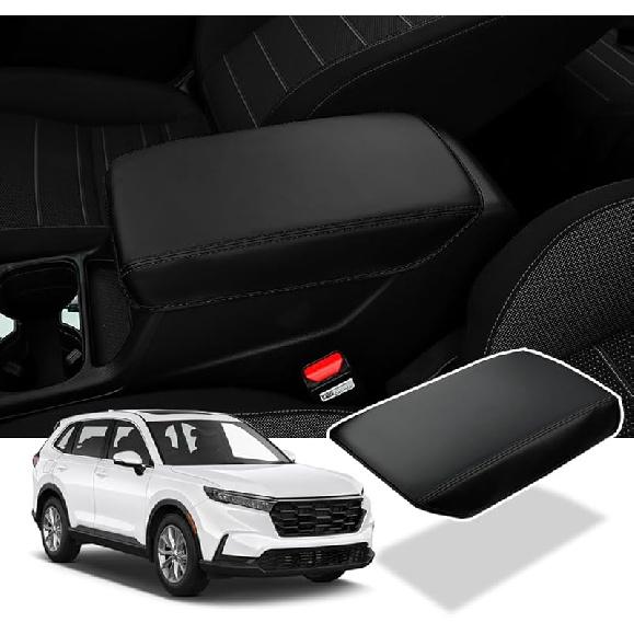BEERTE Central Console Armrest Box Fit for Honda CRV 2017 2018 2019 2020 2021 2022 Cover Car Armrest Cover Auto Center Console Pad(Black with Black
