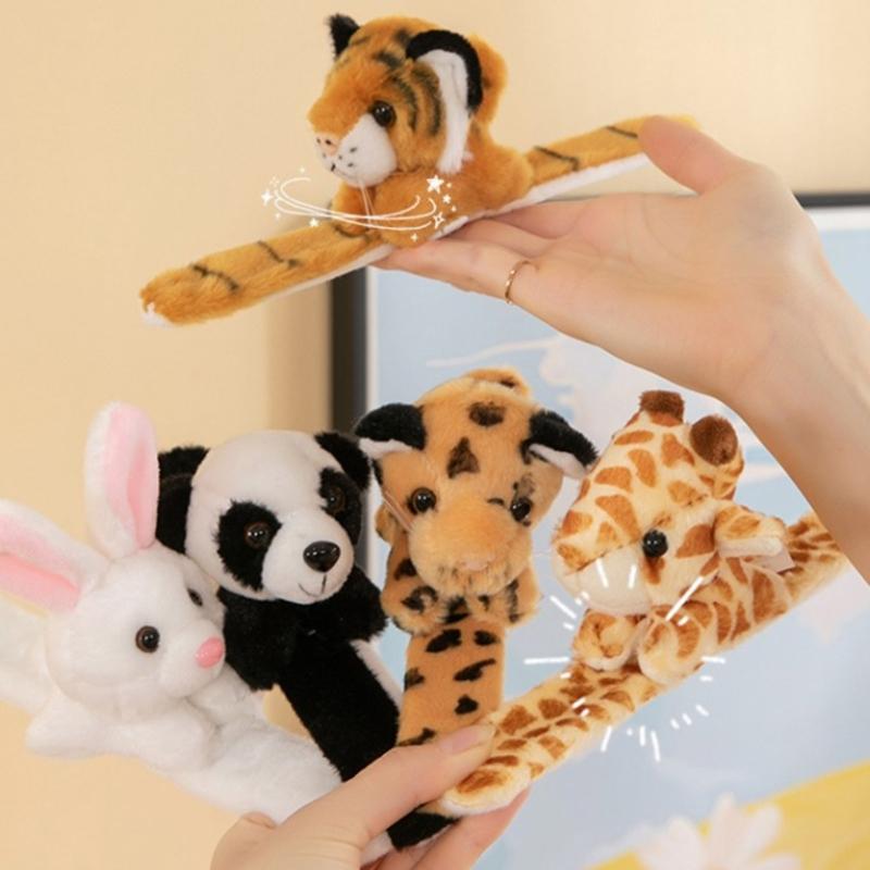 Stuffed Animal Slap Bracelet Plush Wristband Snap Wrist Band Creative Fashionable Bracelet Jewelry for Kids Party Gift