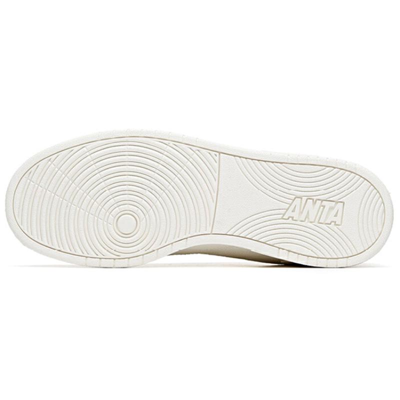 Anta Life Collection Thermal Slip Resistant Low Top Skateboard Shoes Men's White Sneakers 912038031R-1