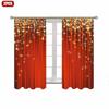 2pcs Christmas Digital Printing Curtain Polyester Material Washable for Bedroom Living Room Kitchen Window Decoration Props