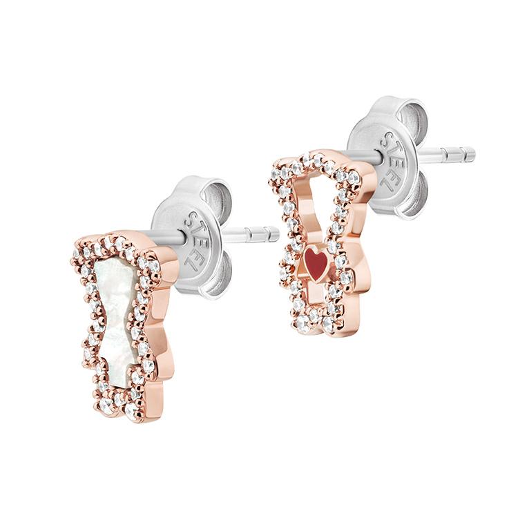 

Emporio Armani Bear Stud Earrings In Rose Gold With Cubic Zirconia Women earrings EGS3352221 EGS3352221