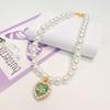 Decorative Pet Pearl Necklace Artificial Pearls/Metal Cat Heart  Necklace  for Puppy Cats