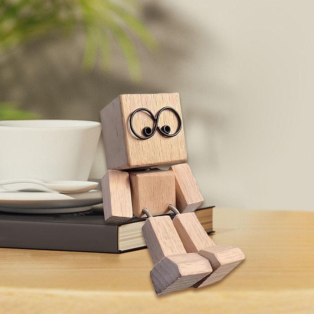 Mini Size Car Ornaments Leg Shaking Feature Wooden Doll Car Doll Decoration Car Dashboard