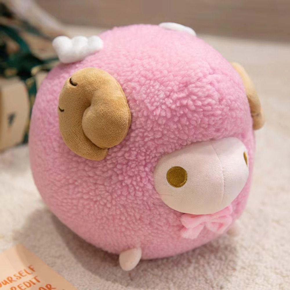 Purple Color Round Sheep Plush Doll Pink Color Sheep Plush Pillow  Home Decoration