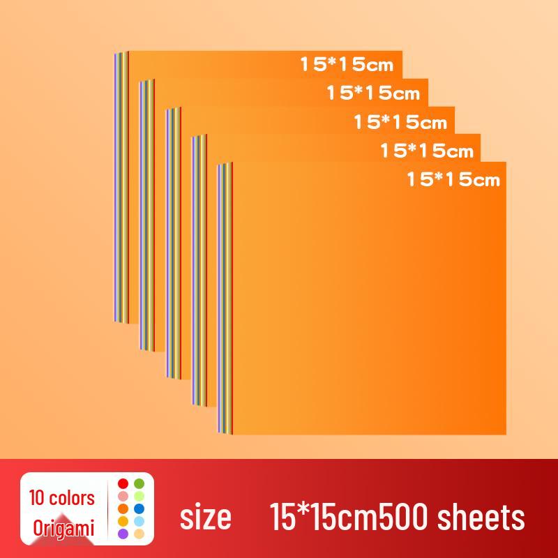 Kids' Colored Origami Paper – A4 Cardstock for Crafts & School Projects