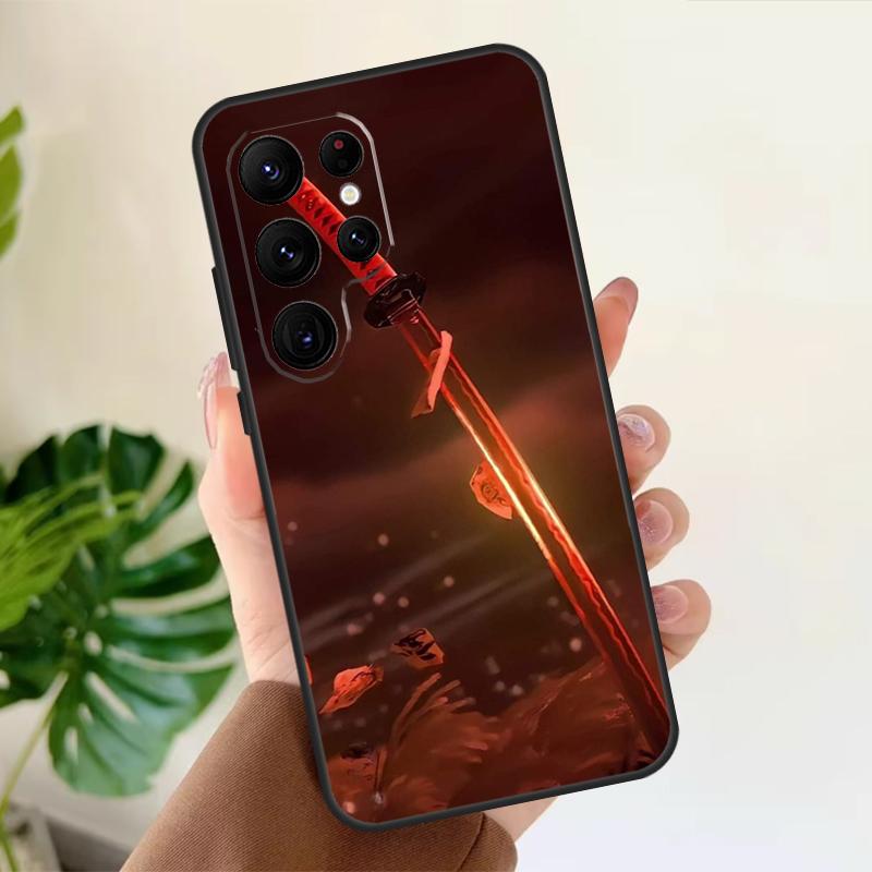 Japan Samurai Katana Hülle Für Samsung Galaxy S22 Ultra S20 FE S21 FE S8 S9 S10 Plus Note 10 20 S23 Ultra Cover