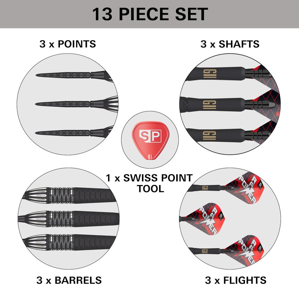 TARGET PHIL TAYLOR POWER G11 22G SP STEEL TIP DARTS 95% (26g)