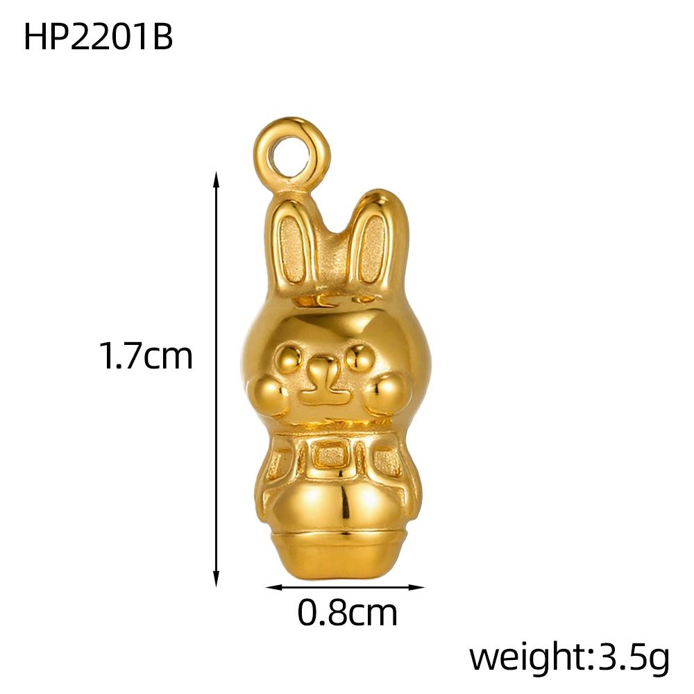 CARLIDANA Stainless Steel Gold Plated Animal Giraffe Charm Bubble Dog Monkey Rabbit Horse DIY Accessories Jewelry Necklace