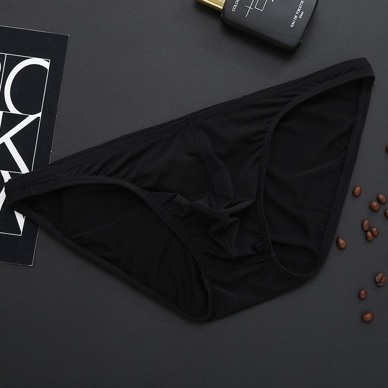 Men's Sexy Transparent Nylon Ice Silk Low Waist Briefs