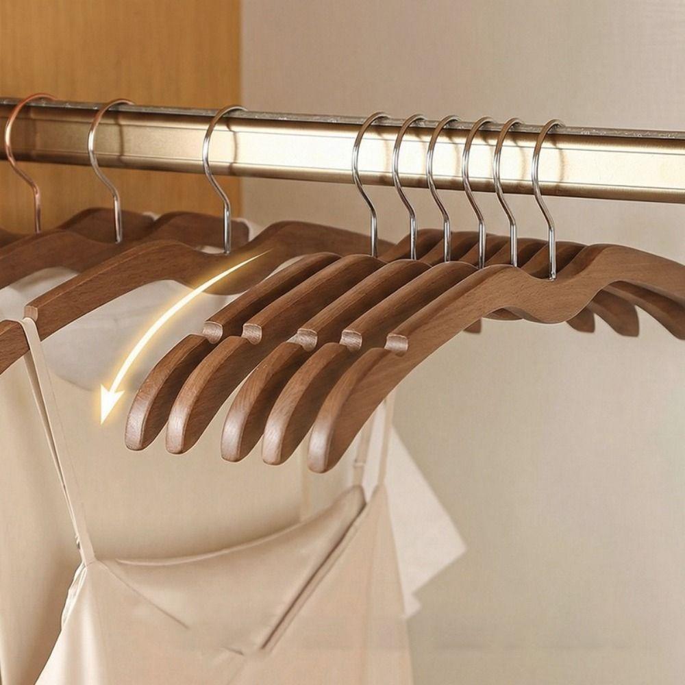 2pcs Space Saving Wood Short Neck Hanger Heavy-Duty Clothes Hanger Wardrobe Organizer  for Home
