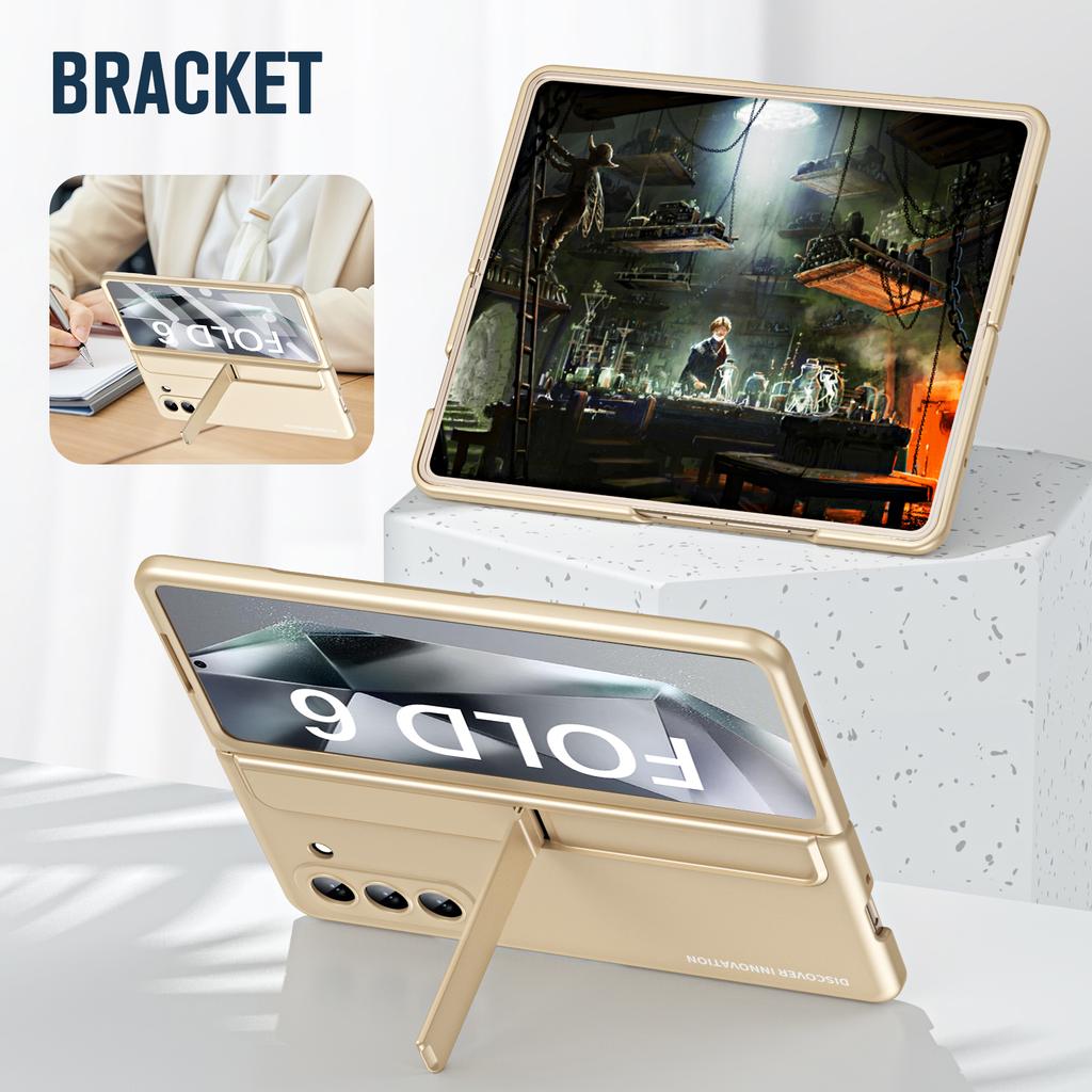 Double Bumper for Stealth Pen Slot Stand Protective Film Cover Hard Holder for Samsung Galaxy Z Fold 6 5 4 Case