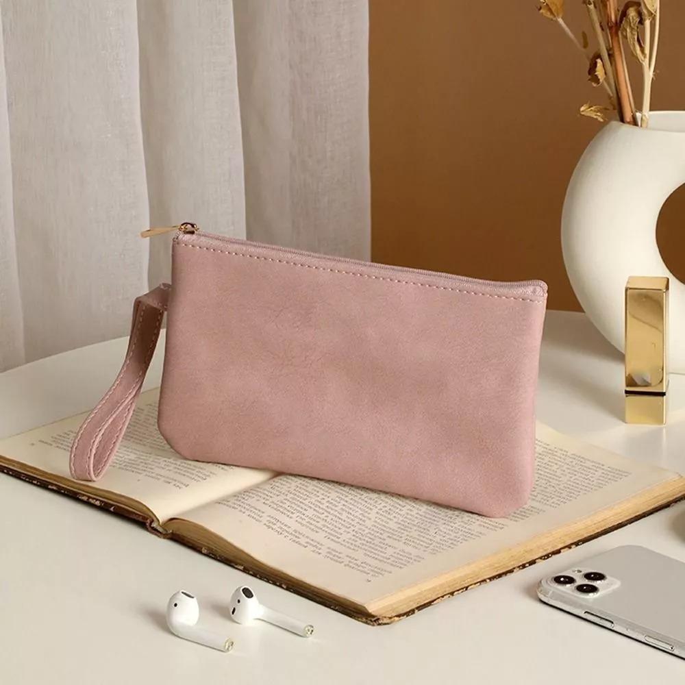 Solid Color Cosmetic Bag Coin Purse Cute Women Makeup Kits Organizer Handbag Phone Pencil Case Box Pouch Glasses Storage Bags