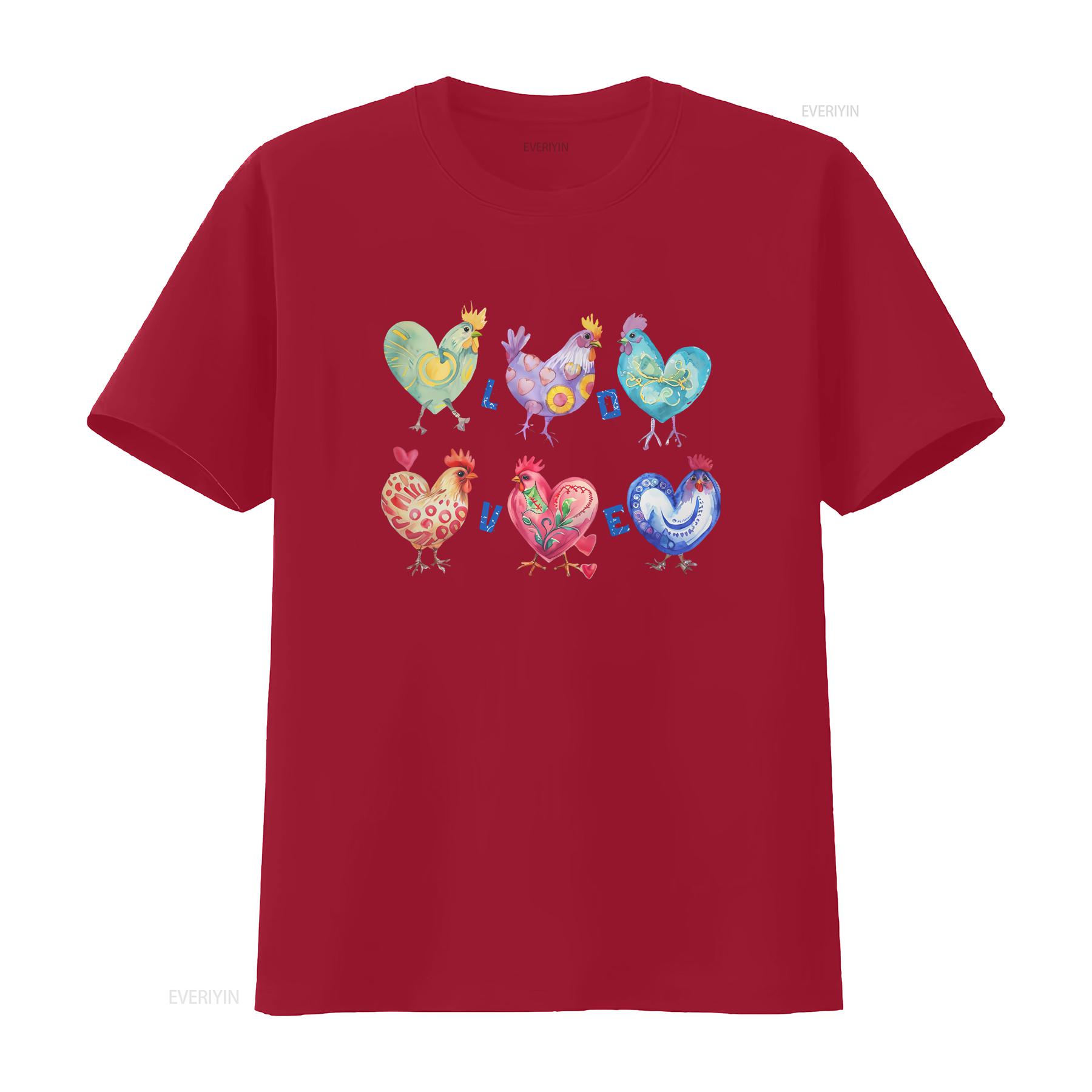 

Chicken Lover T Shirt Valentine s Day Farm Life Apparel for Organic Egg Enthusiast Coop Retro vintage Washed fashion homme S
