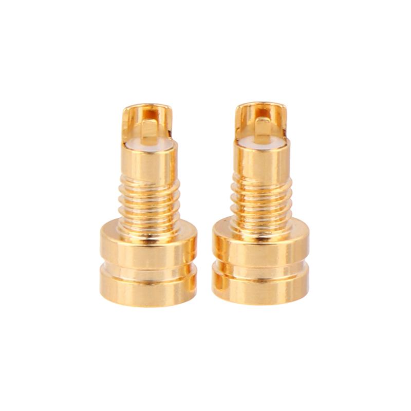 1/2Pcs Universal Female Pin Socket MMCX Pure Copper Gold Plated Built-in Hreaded Nut Holder Headphone Plug