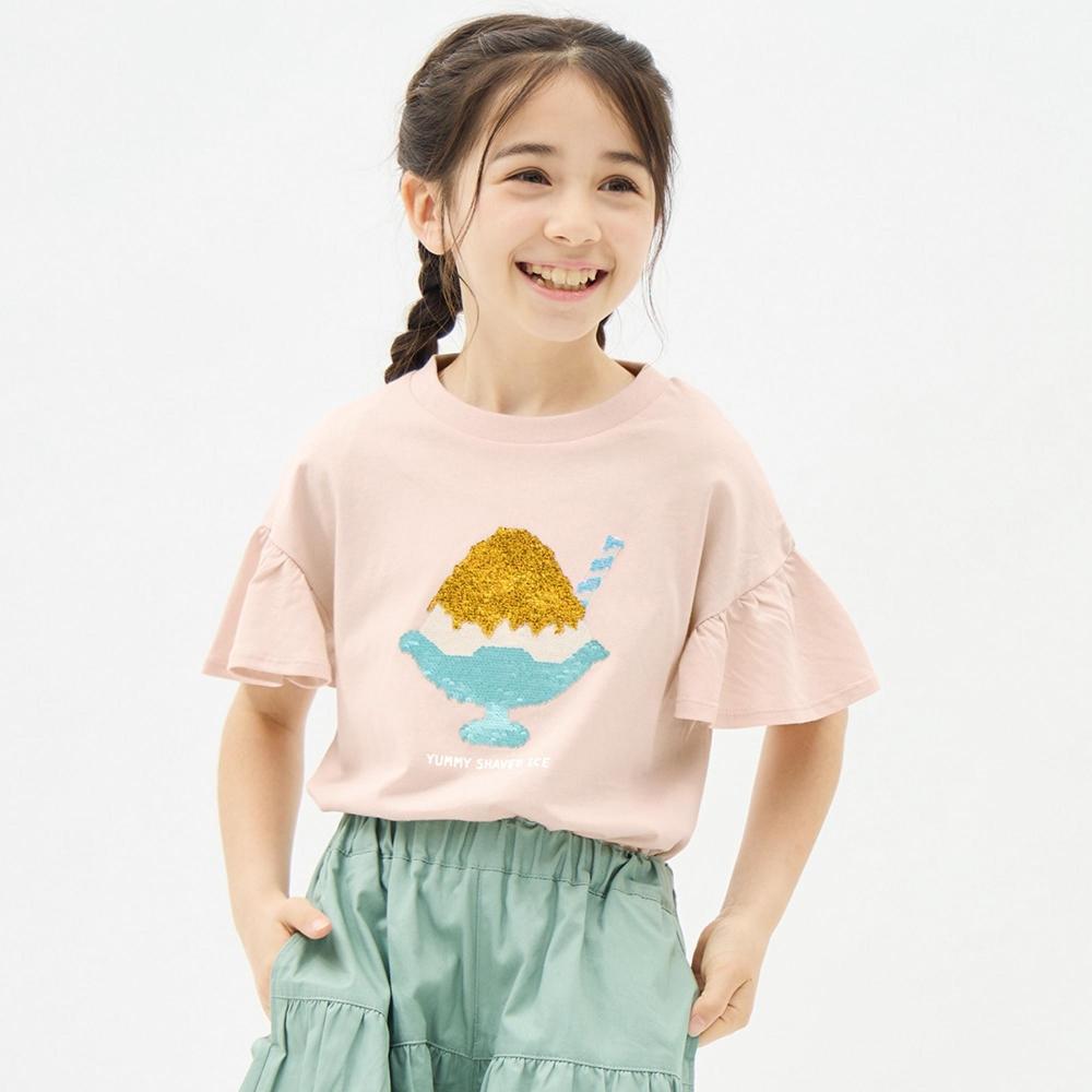 

GU by Uniqlo GIRLS Футболка с пайетками Kakigori +X с короткими рукавами