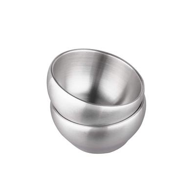 IMEEA Stainless Steel Ramen Noodle Bowls for Udon and Tableware for Oyakodon and Egg Insulated and Set of Silver Double-Walled Bowls, 12cm, Bowls,