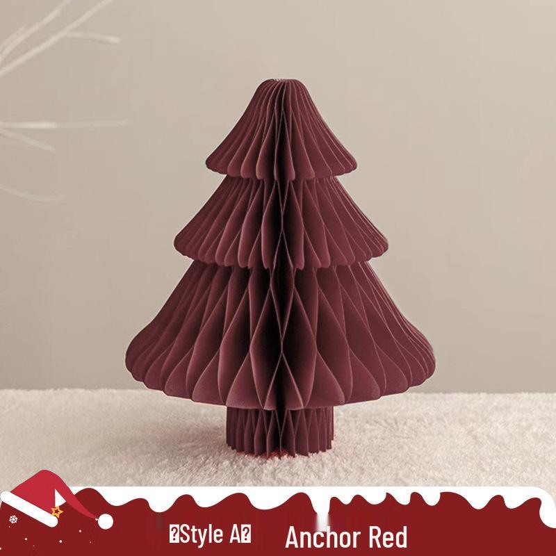 

2024 Christmas Tree Origami Desktop Ornament - Mini New Year Paper Decoration 10cm (with hanging rope)
