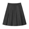 Women's High Waist Gray Wool Pleated Midi Skirt - Autumn/Winter Korean A-Line Style