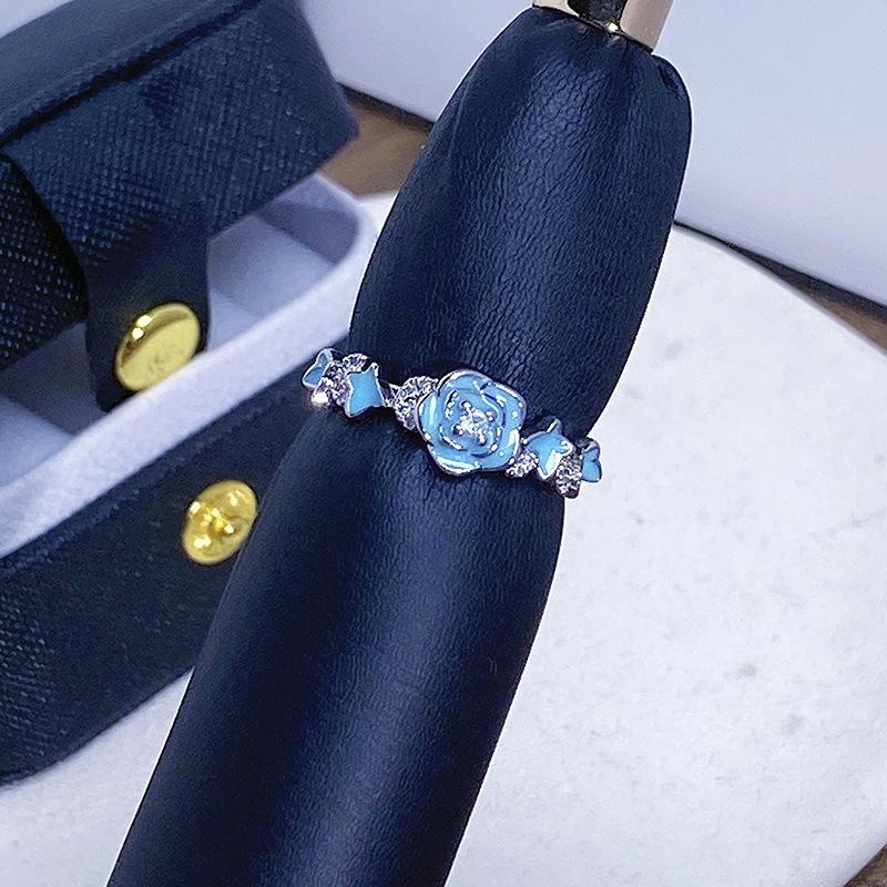 Flower Series Open Ring Temperament Personality Niche Design Light Luxury High-End Ring