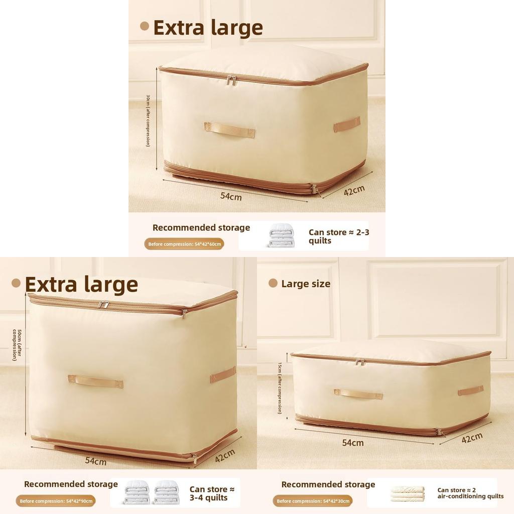 Cubic Flannel Storage Bag For Comforters And Clothing With Zipper For Bedroom And Travel Use
