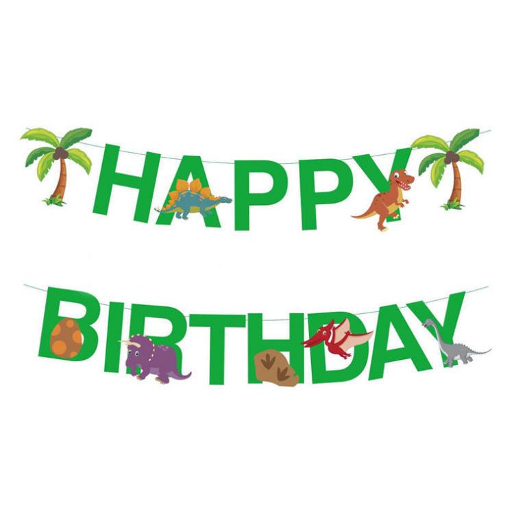 Dinosaur Theme Party Decoration Birthday Flag Dinosaur Spiral Pendant Cake Decoration Plug-In Customization