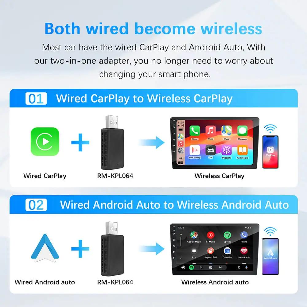 Carplay Car Play Android Auto Wireless Adapter Smart AI Box Car OEM Wired Android Auto To Wireless USB Dongle for Toyota Volvo