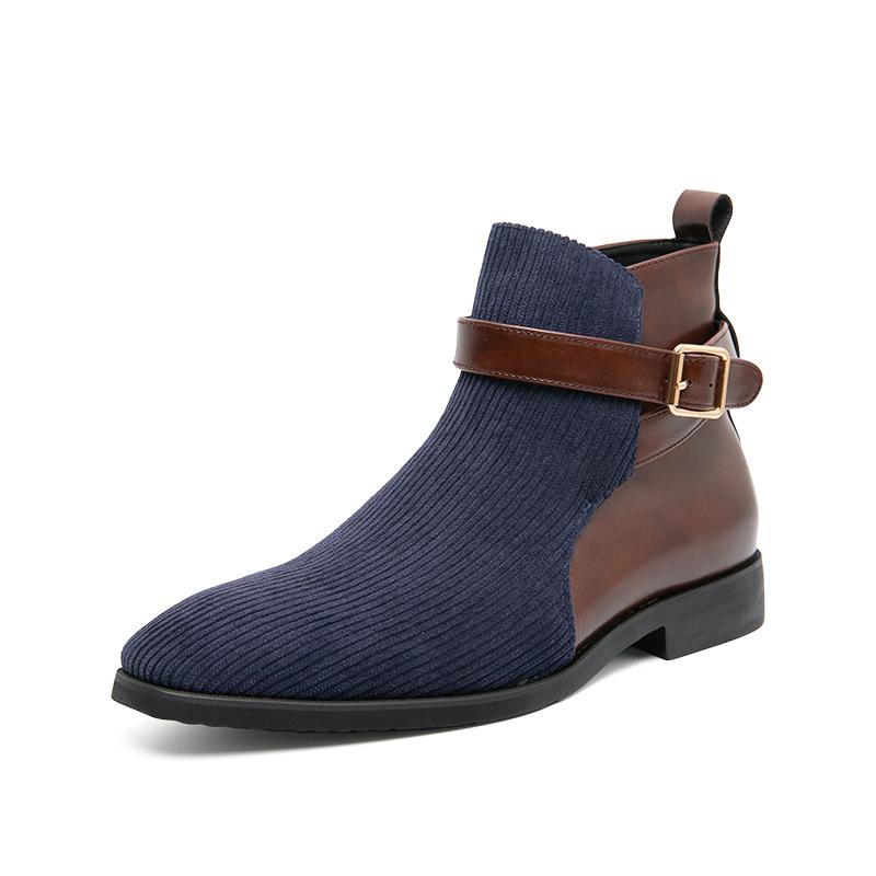 Size 38-48 Retro Classic Chelsea Boots for Men Casual Business Pointed Leather Shoes Luxury Designer Shoes Men Leather Original