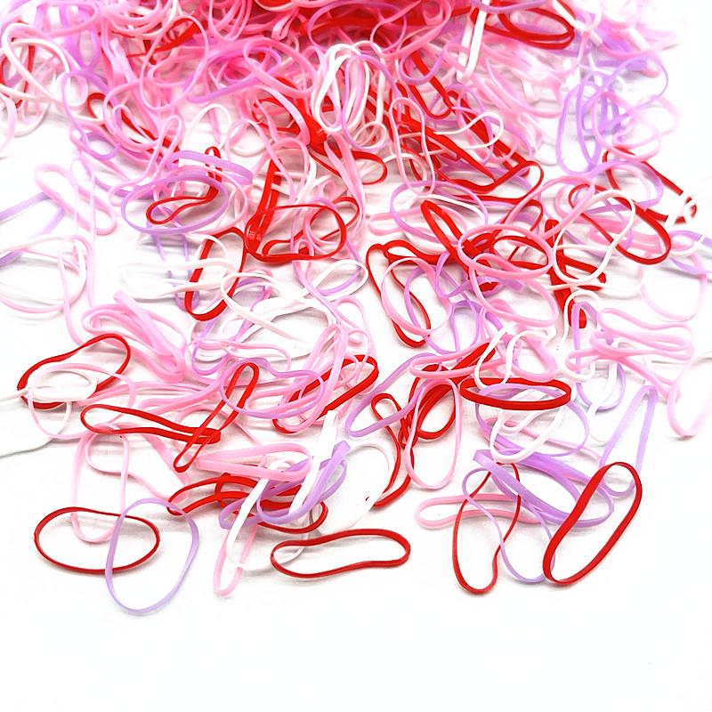 500pcs Cute Colourful Rubber Ring Disposable Elastic Hair Bands Ponytail Holder Rubber Band Scrunchies Kids Hair Accessorie