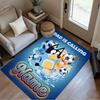 Bluey's Soccer Adventure Customizable Name Carpet Design for Hallway Game Room Entryway Bedrooms Antislip Carpet Decorate Offices Gift for Festivals