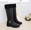 Fashion 2019 New Women Boots Female Winter Shoes Woman Fur Warm Snow Boots Fashion Square High Heels Knee High Boots Women Snow Boots