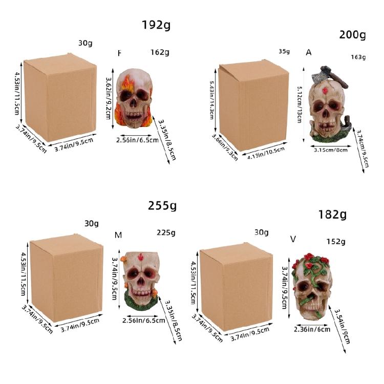 Festival Halloween Resins Skull with Axes Rose Flame Feature Figurine Collectible Ornament for Party and Home Setting
