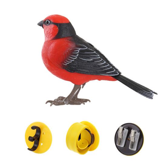 Elektronisches Simulations-Vogelspielzeug mit 3 Standfüßen, Geräusch- und Bewegungsaktivierung