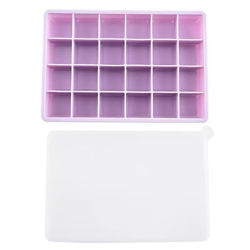 Silicone Baby Food Ice Cube Tray - 24 & 15 Grids, Easy Release, Quick Freeze, Food Grade