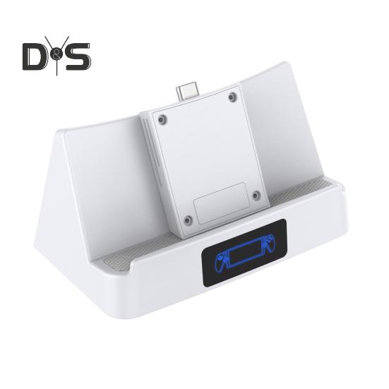 

Зарядная база для PS5 Portal со светодиодным индикатором, док-станция, беспроводная зарядная станция, портативное зарядное устройство для контроллера, нескользящая портативная консоль белый