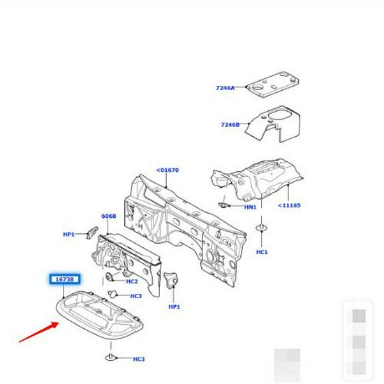 LR013222 Coton d'isolation thermique de capot pour Land Rover Range Rover Sport 2010-2013