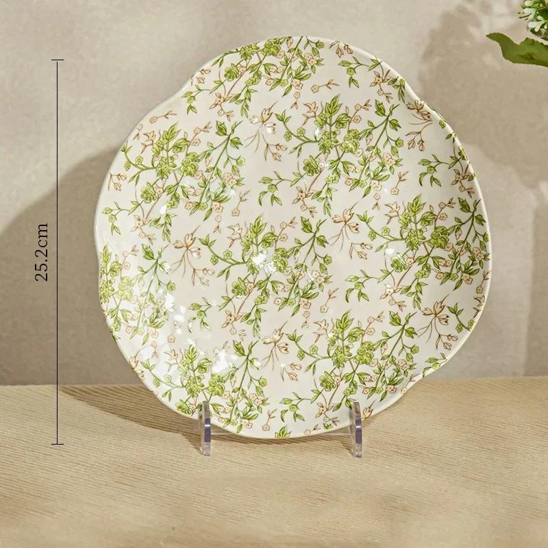 Kreativní nepravidelné jídelní talíře ve francouzském stylu, nádherné květiny, keramický talíř, odpolední čaj, ovocný dezertní talíř, unikátní stolní nádobí