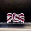 Huitan Unique Red/White Cubic Zirconia Ring for Women CopperColor Brilliant Lady's Finger Ring Fancy Gift Wedding Trend Jewelry