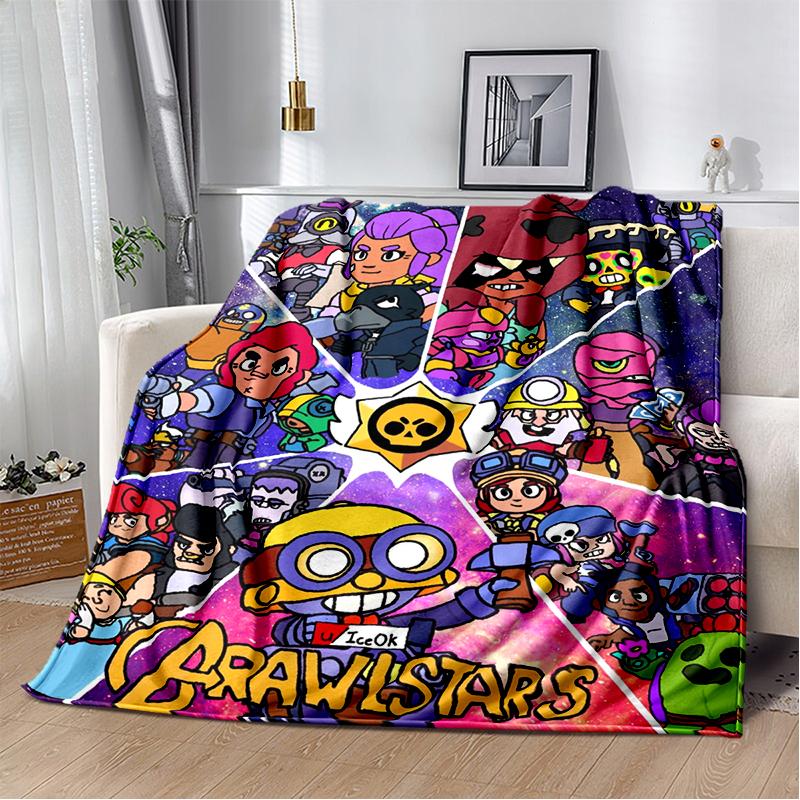 2025 New Style Brawlls  Cartoon Game Blanket,Soft Throw Blanket for Home Bedroom Bed Sofa Travel Picnic Cover Kid Gift