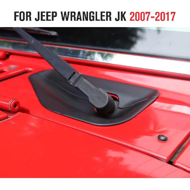 Front Windshield Wiper Base Trim Cover for Jeep Wrangler JK & Unlimited 2007-2018 (Black)