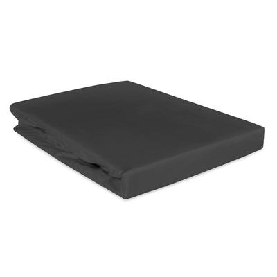 Fitted Sheet 160x200 Cotton for Mattress, Smooth, Black