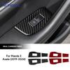 For Mazda 3 Axela      2024 2025 Real Soft Carbon Fiber Sticker Car Rear Door Window Lifting Frame Panel